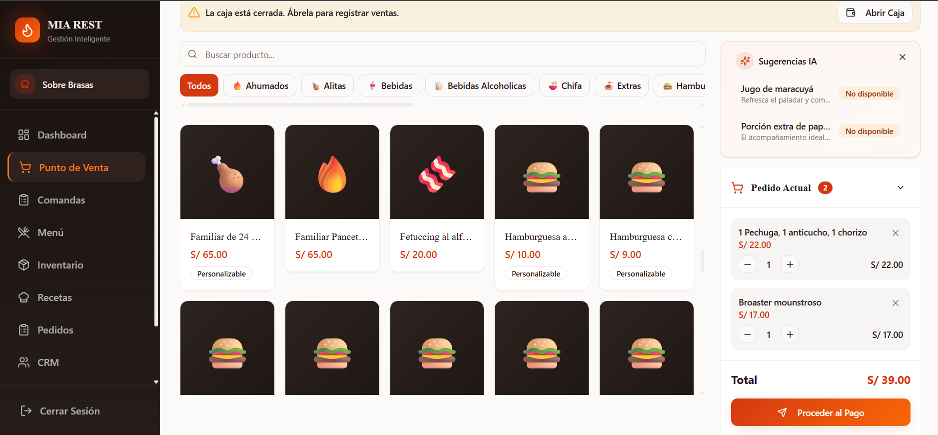 GastroPanel — POS de restaurante MIA REST
